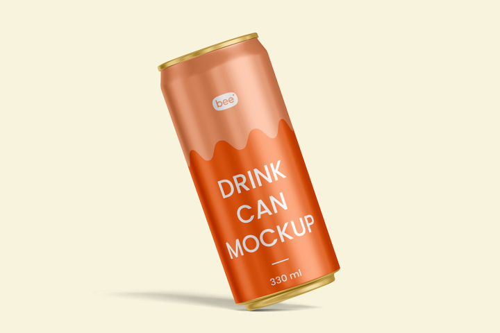 Free,Tilted,Can,Mockup,aluminium can,beer can,label can,metal can,packaging,soda can