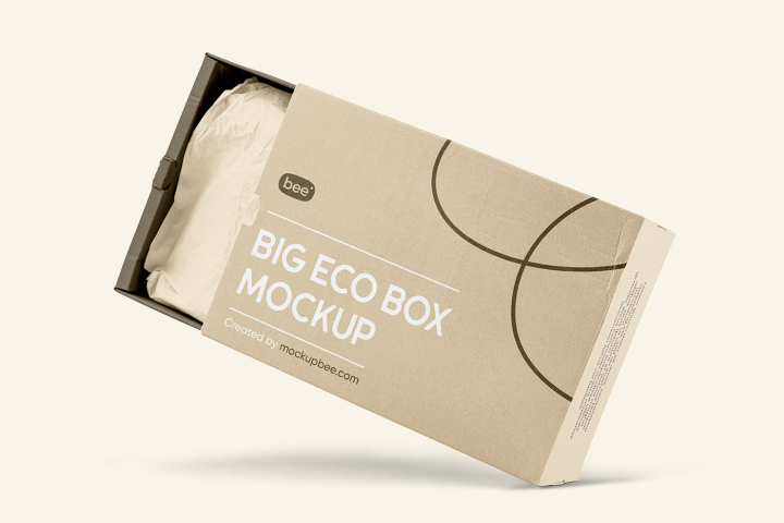 Free,Open,Big,Box,Mockup,cover box,eco box,label box,packaging,paper box