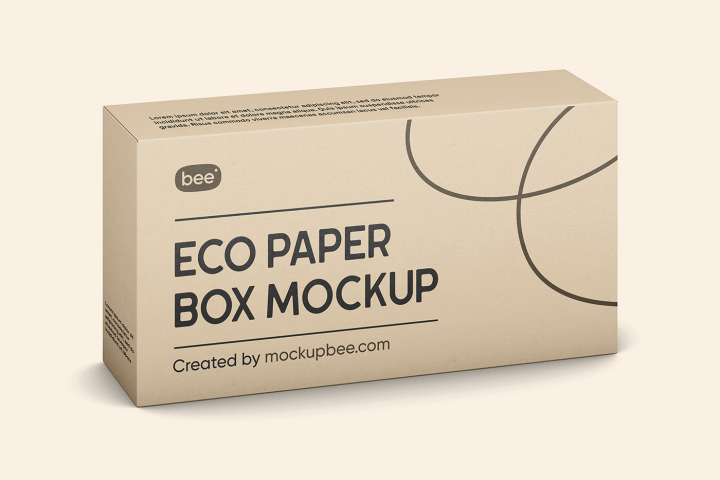 Free,Standing,Wide,Box,Mockup,cover box,eco box,label box,packaging,paper box