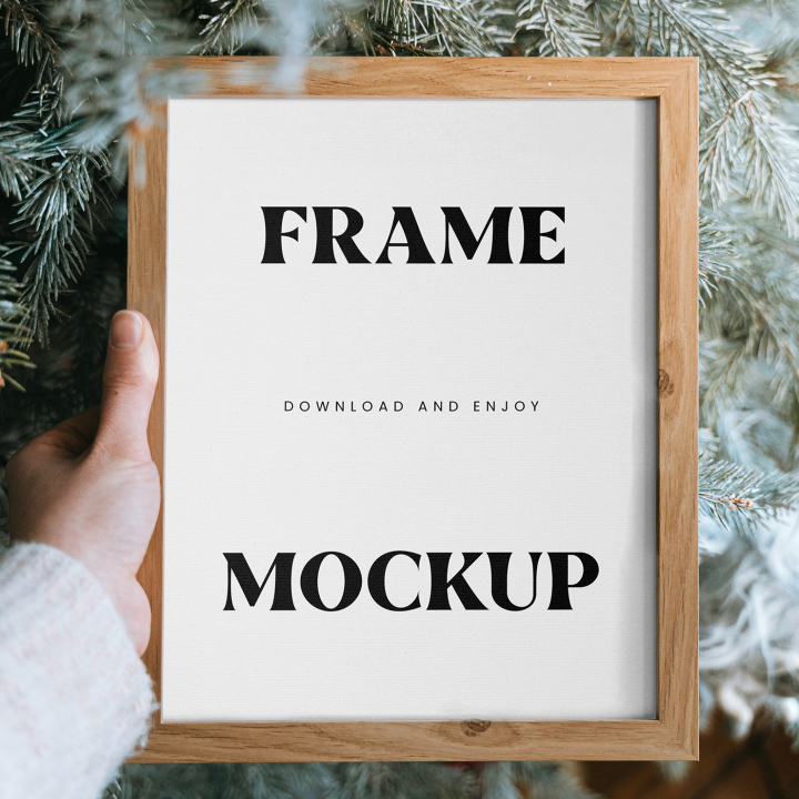 Free,Wooden,Frame,in,Hand,Mockup,decoration,interior,photo frame,picture frame