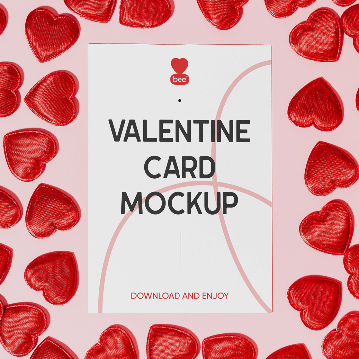 Free,Valentines,Card,Mockup,eco card,flyer,greeting card,invitation card,leaflet,paper card,post card,stationery