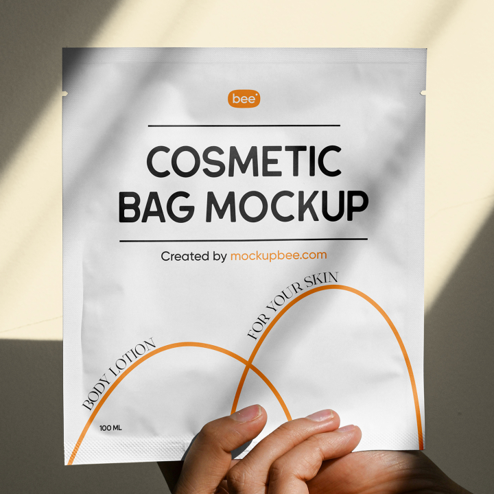 Free,Cosmetic,Packaging,Sachet,Mockup,cosmetic sachet,foil,label,packaging,sample