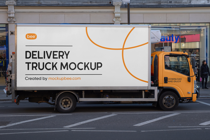 Free,Delivery,Cargo,Truck,Mockup,auto,car,cargo,delivery,vehicle