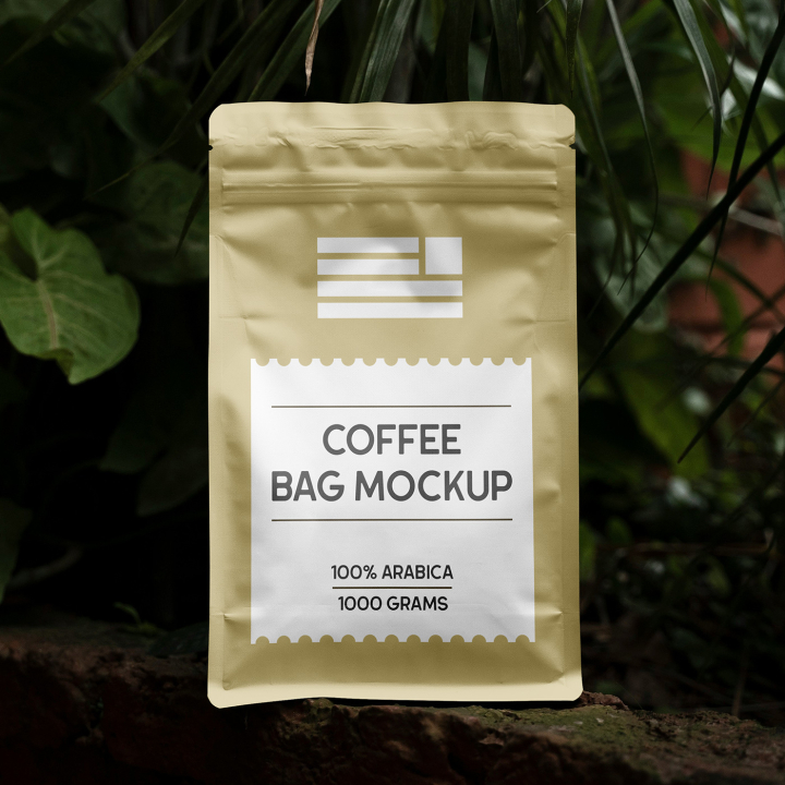 Free,Foil,Coffee,Bag,Mockup,arabica,coffee bag,craft bag,foil bag,label,packaging
