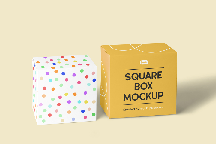 Free,Square,Boxes,Mockup,cover box,eco box,label box,packaging,paper box