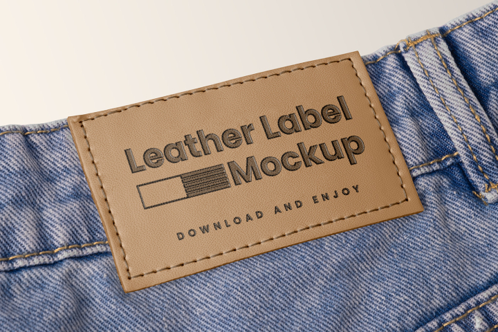 Free,Jeans,Label,Mockup,apaprel label,apparel,fashion,fashion label,jeans label,label,leather label,wear