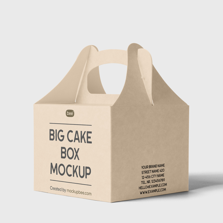 Free,Food,Box,with,Handle,Mockup,eco box,food box,packaging,paper bag,take away box