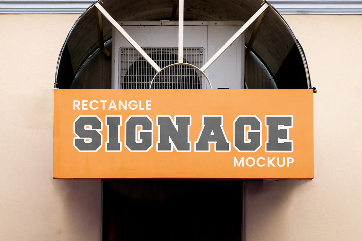 Free,Rectangle,Coffer,Mockup,cafe sign,coffer,rectangle sign,restaurant sign,signage,wayfinding