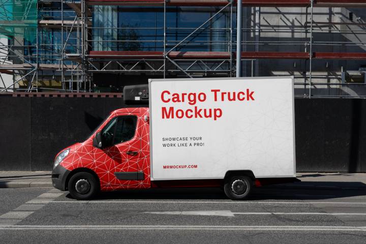 Small,Cargo,Truck,Mockup