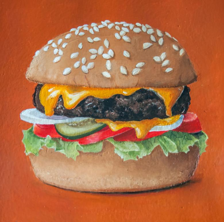 acrylic,american,art,artwork,background,banner,beef,bread,burger,cheddar,cheese,cheeseburger,classic,cooking,cuisine,delicious,design,diet,drawing,drawn,eating,fast,fat,food,gourmet,grilled,hamburger,hand,illustration,isolated,lunch,meal,meat,menu,object,oil,painting,poster,restaurant,sandwich,sesame,sign,sketch,snack,summer,tasty,tomato,unhealthy,vector,watercolor,white,netstockvault