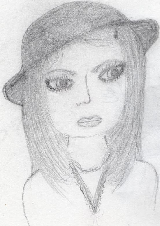drawing,drawn,face,girl,hat,portrait,art,netstockvault