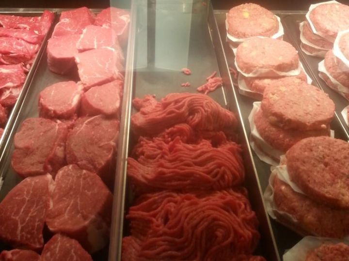 meat,beef,steak,hamburg,burgers,display,case,grocery,store,netstockvault