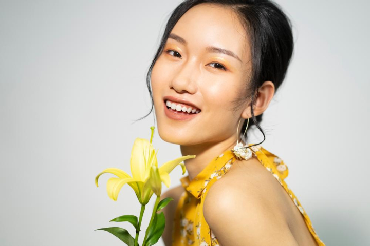 adult,aroma,attractive,background,beautiful,beauty,body,bright,care,asian,clean,cosmetics,cute,face,fashion,female,floral,flower,fresh,girl,hair,happy,healthy,lady,lily,makeup,model,natural,nature,people,person,yellow,portrait,posing,pretty,earrings,toothy,dress,skin,smile,spa,spring,studio,treatment,wellness,eyes,woman,young,looking,20s,xframe